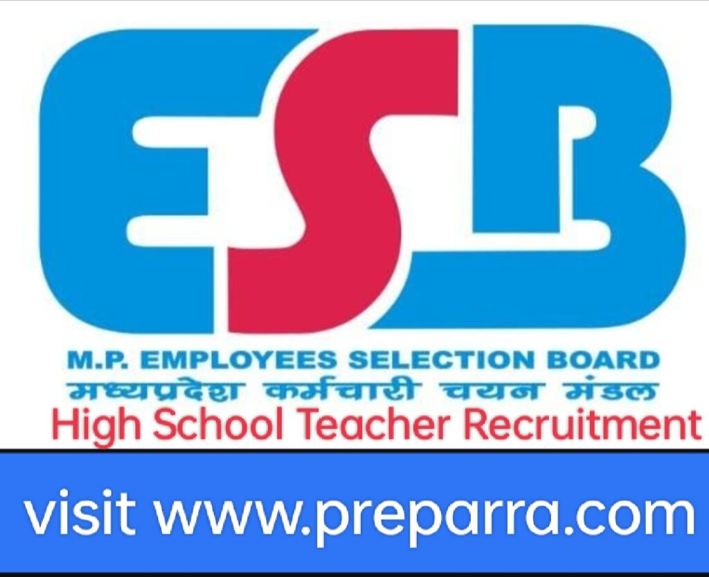 MPESB High School Teacher Recruitment notification details 2023.