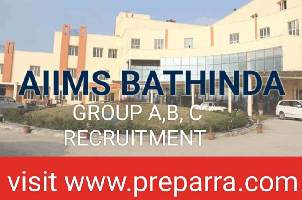 AIIMS Bhatinda Recruitment notification details.