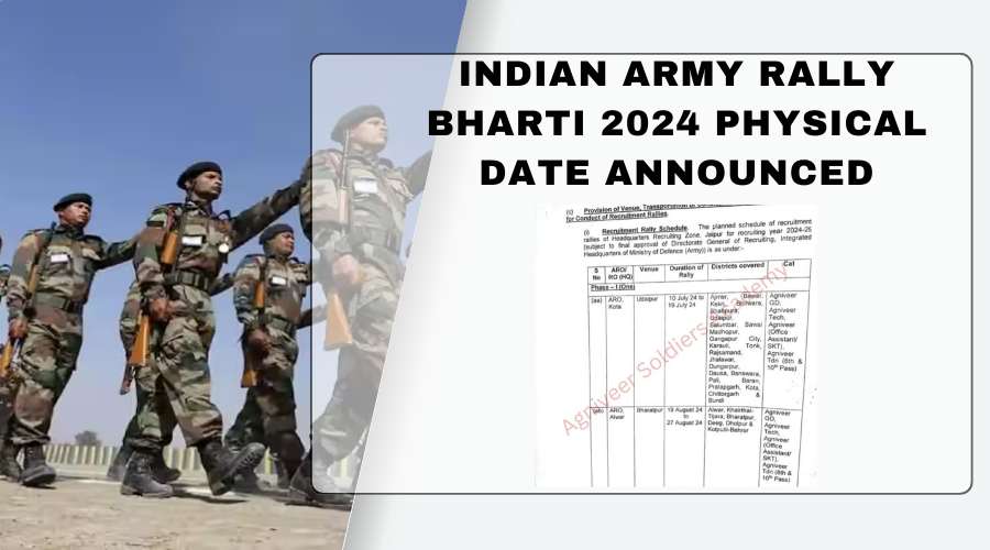 Indian Army Rally Bharti 2024 physical date announced