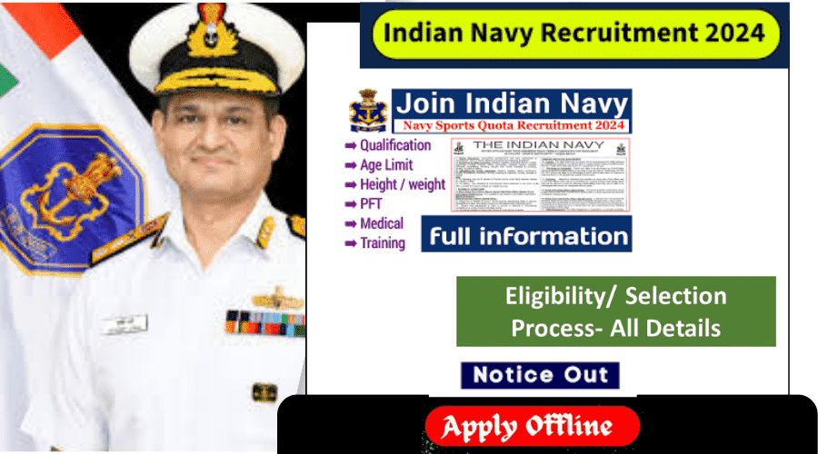 Indian Navy Sports Quota Recruitment 2024 Notification and Offline Form