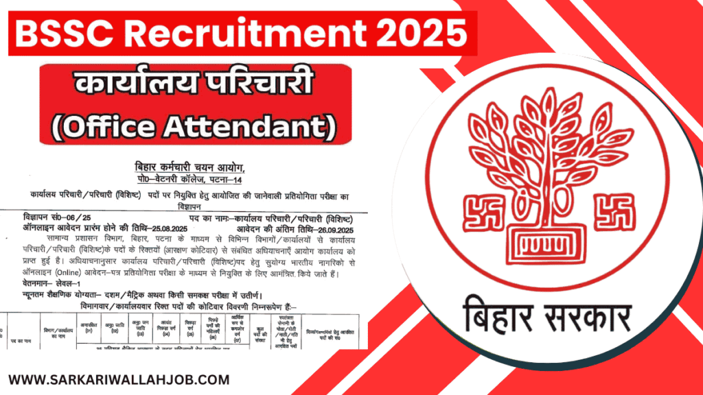 BSSC Office Attendant Recruitment 2025