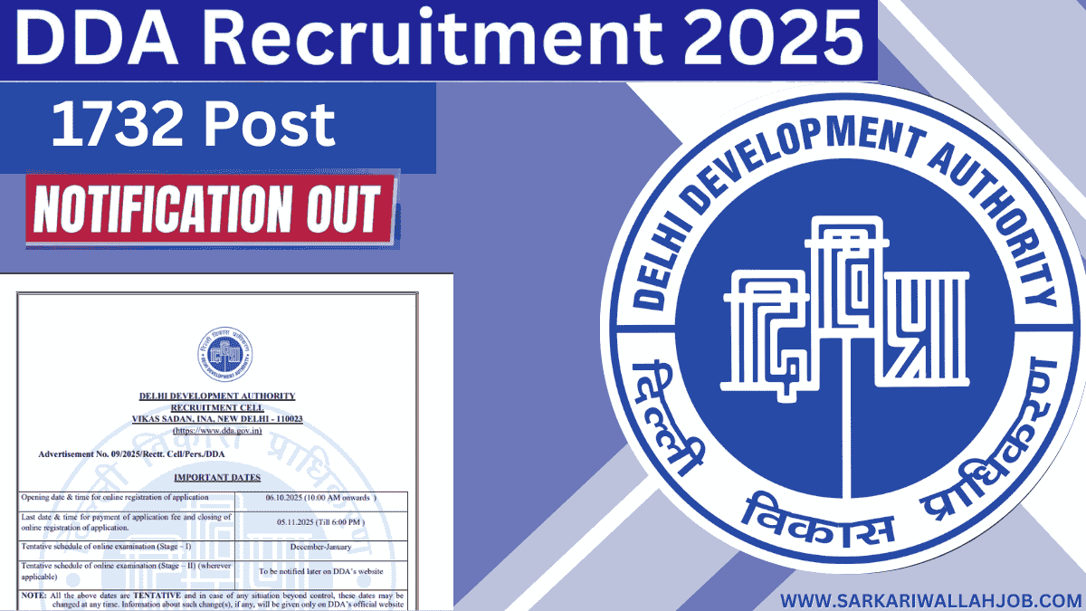 DDA Recruitment 2025